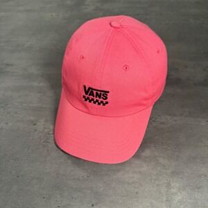 Vans Baseball Hat Womens Pink Embroidered Logo Adjustable Strapback Dad Cap